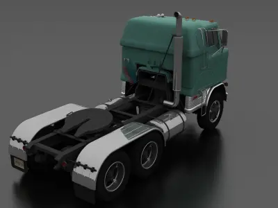 H-Series HDT-950 Semi Truck Slepper Cab 1961 Low-poly 3D model