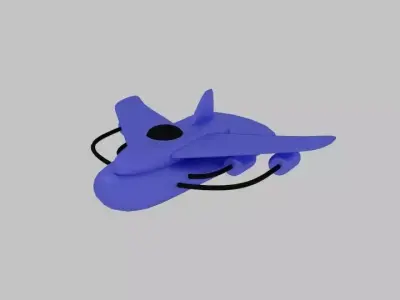 Spaceship D 7 toy airplane Low-poly 3D model