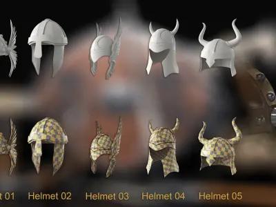 40 Nordic and vikings weapon Basemesh Low-poly 3D model