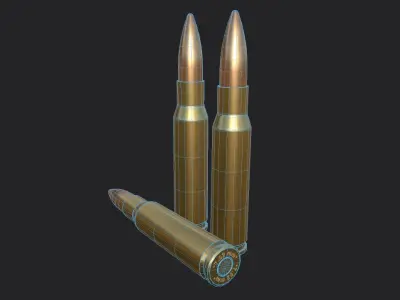 762- 51 mm Nato Ammo Low-poly 3D model