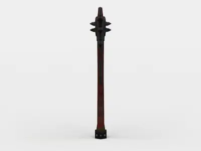 Axe wooden pole Low-poly 3D model