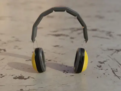 Earmuffs pair of headphones Low-poly 3D model