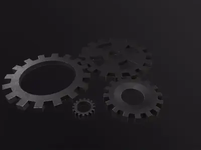 Gears 3D Model Low-poly 3D model