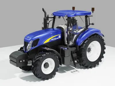 New Holland Tractor with Fertilizer Spreader 3D model