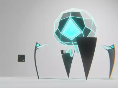 Futuristic Robot Low-poly 3D model