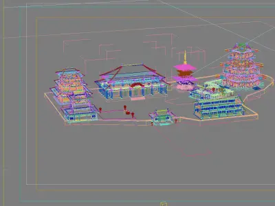 Chinese Style Architecture 3D model 6