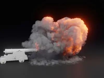 3D Canonfire Animation  3D model