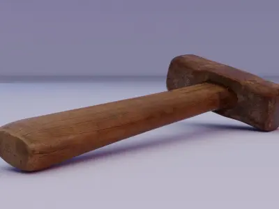 Hammer old Low-poly 3D model purchase