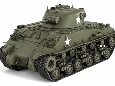 Sherman Tank High Detail Military Vehicle Free 3D model