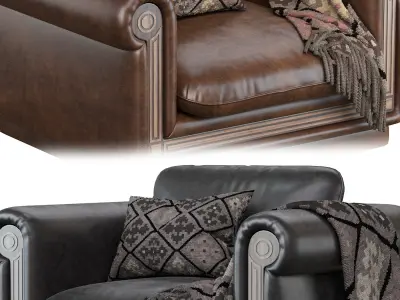 Armchair en arabe 3D model