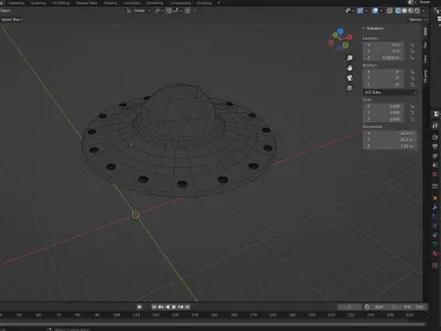 UFO-spaceship lowpoly 3-D model 3D print model