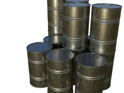 Steel Barrel PBR Low-poly 3D model