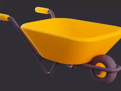 Lowpoly Wheelbarrow 3D model