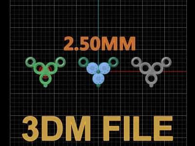 3 Stone Triangle Frame Solitaire Pendant 2mm50 3D print model