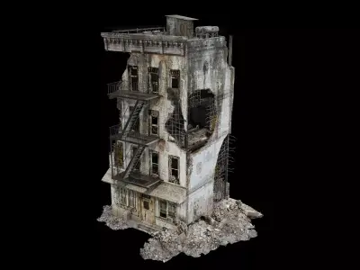 Urban ruins Low-poly 3D model purchase