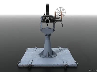 Type 96 - 25mm AT-AA Japanese single gun Low-poly 3D model