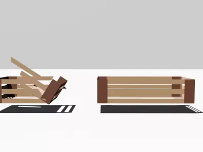 Low Poly Wooden Crate Stylized Game Prop Broken Crate Low-poly 3D model