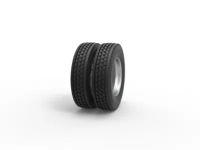 Rear custom wheel of semi truck Version 25 Scale 1 to 25 3D print model