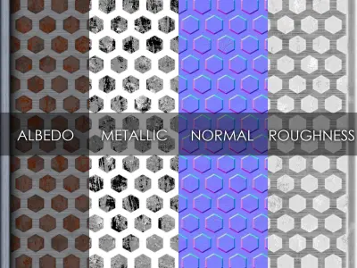 Sci-fi Metal Panel Hexagon - Textures Only Texture