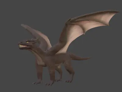 High Quality Textured Dragon Model Low-poly 3D model