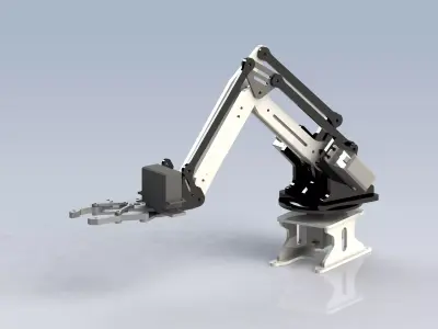 3DOF Robotic Arm with Verical Object Picking Gripper 3D print model