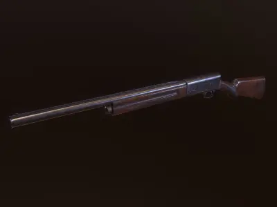 Browning A5 Shotgun low-poly pbr Low-poly 3D model