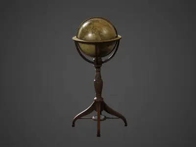 Antique Old Globe Low Poly Game Ready Low-poly 3D model