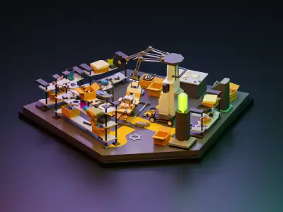 Robotics laboratory Free 3D model