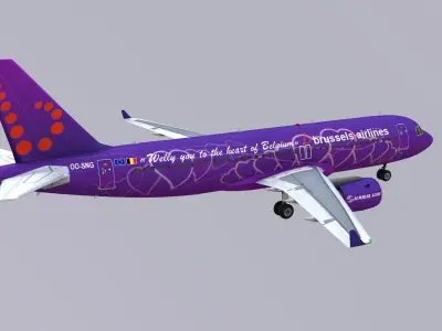 Airbus A320 Brussels Airlines 3D model purchase