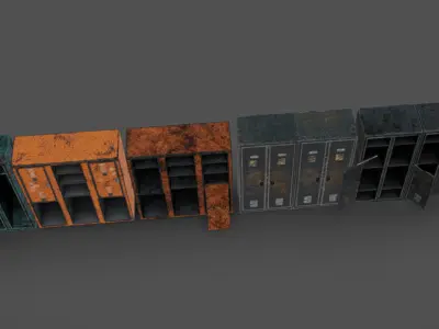 Lockers 04 Pack Low-poly 3D model