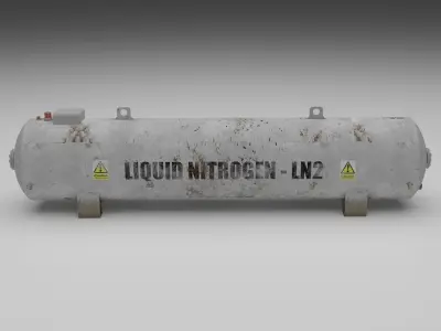Industrial liquid nitrogen storage tank 3D model