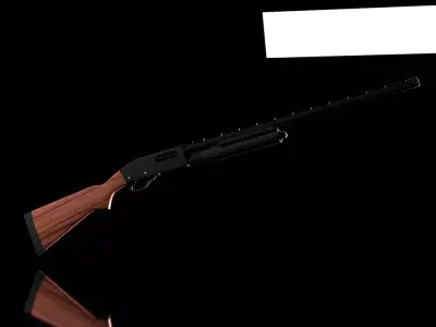Remington 870 Pump Shotgun Low-poly 3D model
