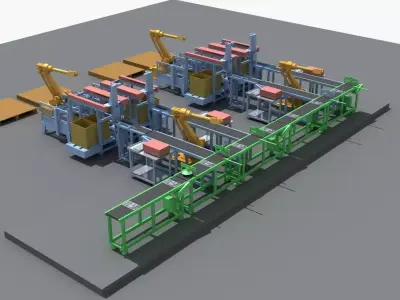 Industrial Equipment 25 - Automatic Packaging Line 3D model