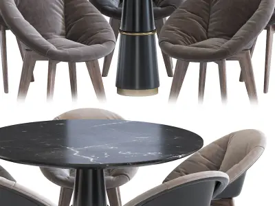 Chair Vincent Sheppard and Agra Dining Table 3D model