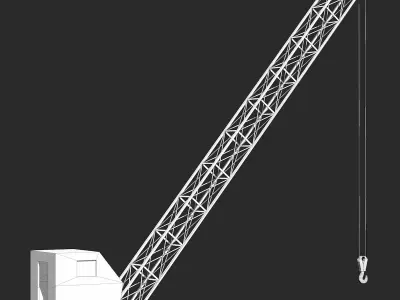 Yellow Industrial Crane 3D model