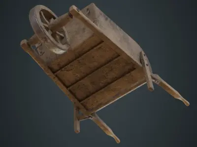 Wheelbarrow 4D Low-poly 3D model