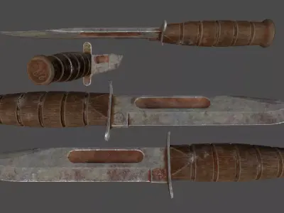 knife 2 Low-poly 3D model purchase