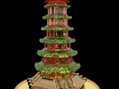 Chinese tower 3D model