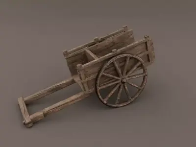 Bullock Cart Low-poly 3D model