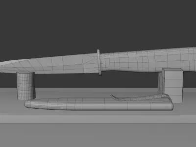 German Trench Knife - Game Ready PBR Historically Accurate Low-poly 3D model