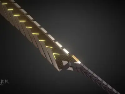 Mechanical Sword Low-poly 3D model