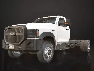 Medium Duty Truck VX400 - Chassis Low-poly 3D model