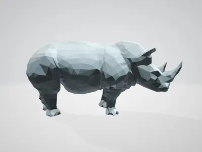 Rhino - low poly rhinoceros in polygons 3D model