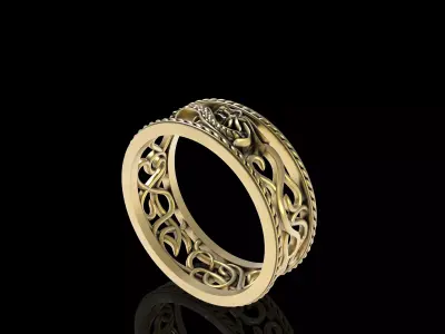 Dragon Band Ring 3D print model