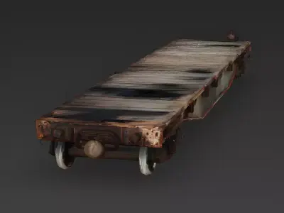 Realistic Heavy-Duty Flatcar 3D Model Low-poly 3D model