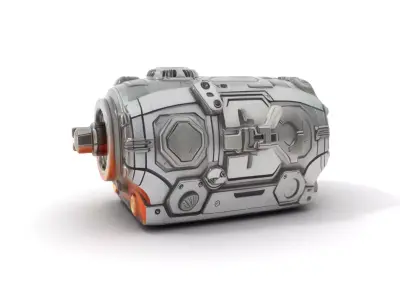 Futuristic Mechanical Cylinder Model Pack Low-poly 3D model