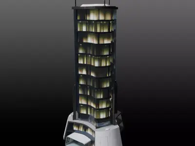 Sci-fi Mansion Low-poly 3D model