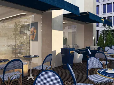 French Cafe Interior Design Free 3D model
