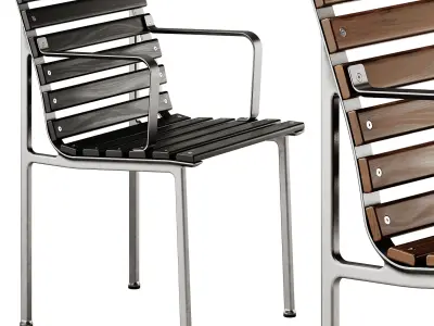 Traverse Garden Chair with armrests by Hay 3D model