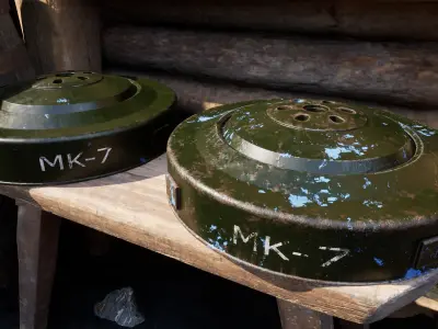 British WW2 Mk7 Anti-Tank Mine 3D model